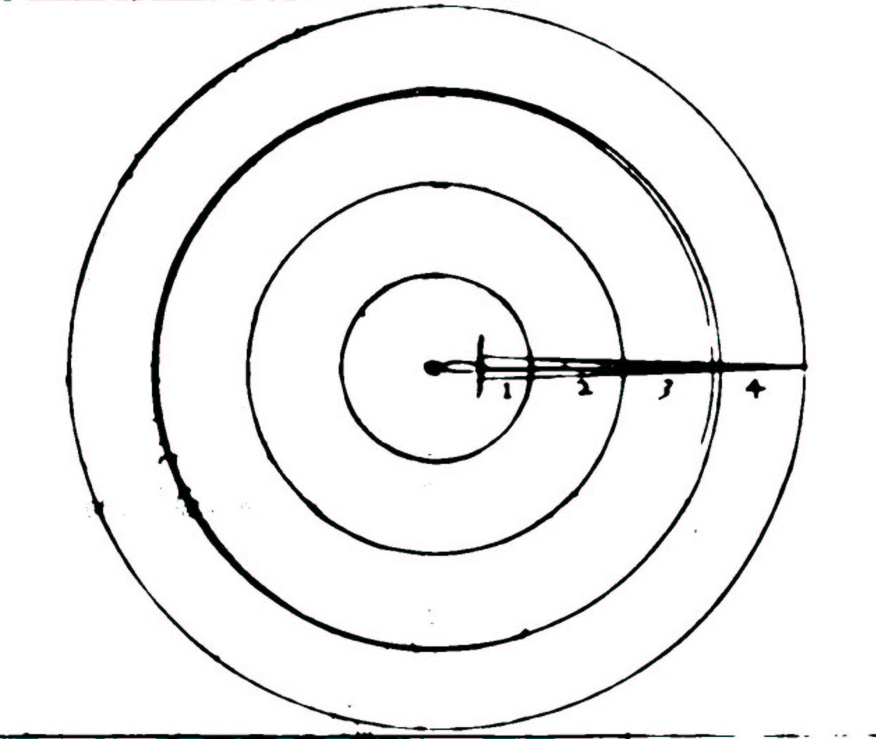 The sword divided into its four parts